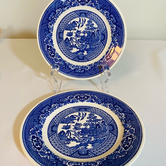 Vintage Willow Ware By Royal China Lot Of 2 Bread Plates 6.5 Inches - Picture 3 of 8